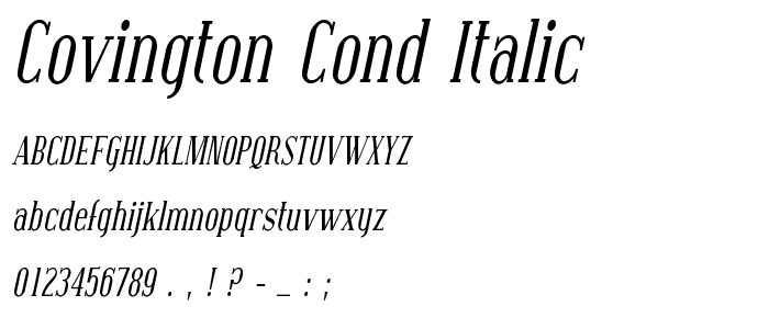 Covington Cond Italic font