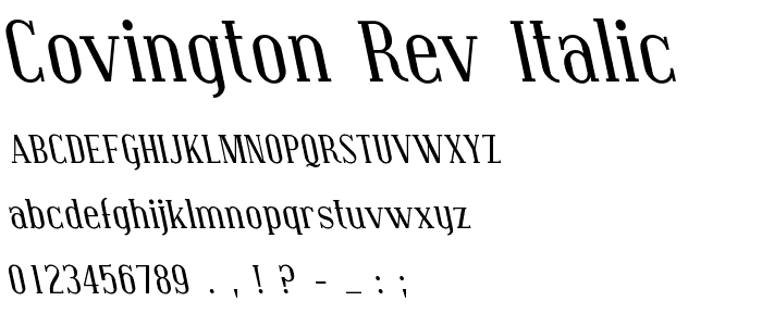 Covington Rev Italic police