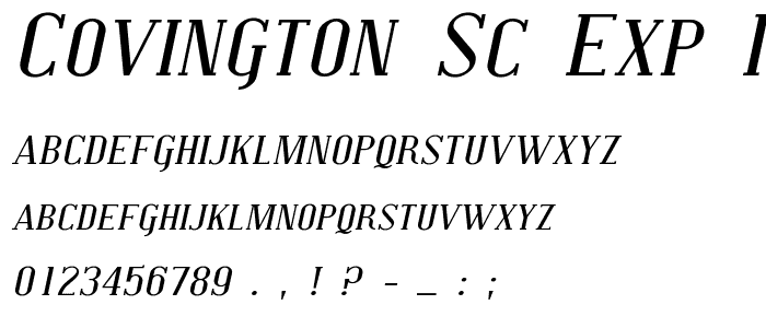 Covington SC Exp Italic font