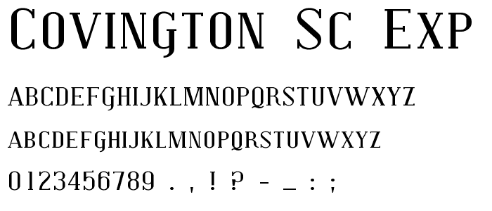 Covington SC Exp font