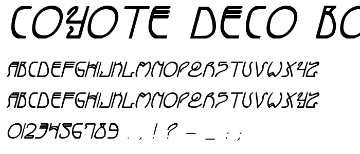 Coyote Deco Bold Italic font