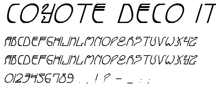 Coyote Deco Italic font