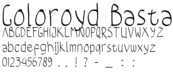 coloroyd bastard Light font