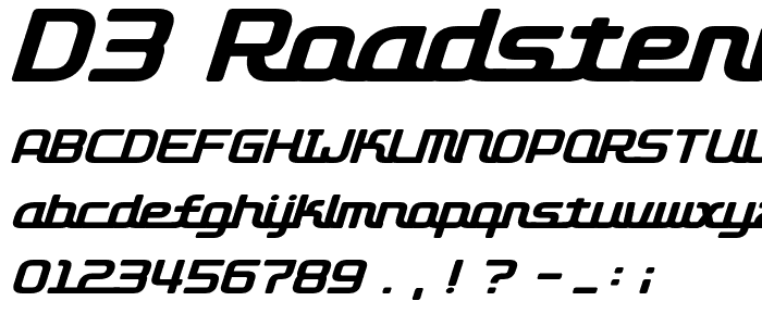 D3 Roadsterism Italic police