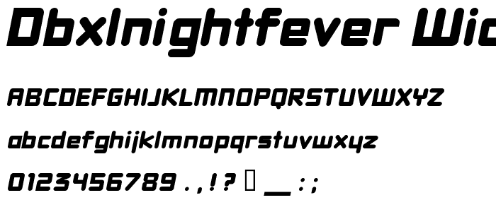 DBXLNightfever WideItalic police