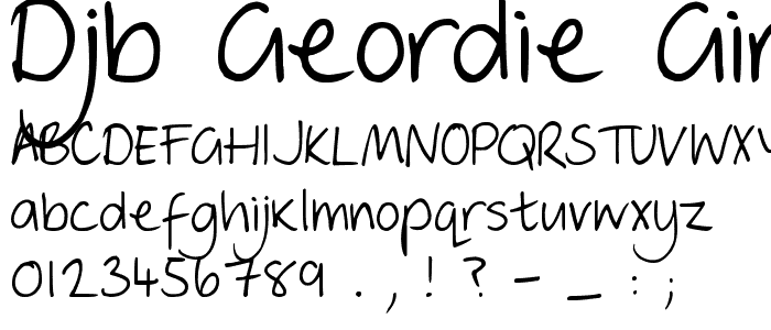 DJB GEORDIE GIRL font