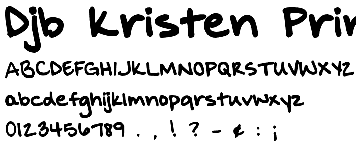 DJB KRISTEN print font