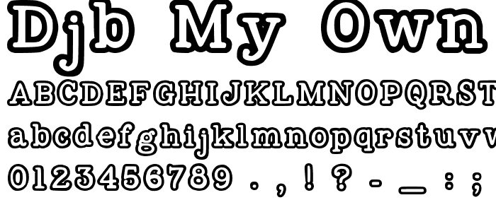 DJB My Own Outline font