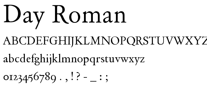 Day Roman Font : Basic Serif : pickafont.com