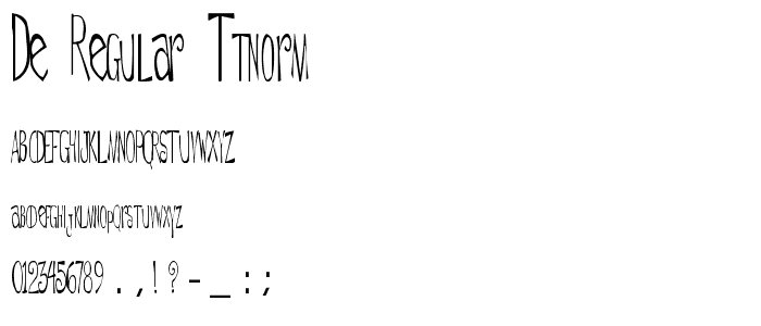 De Regular ttnorm font