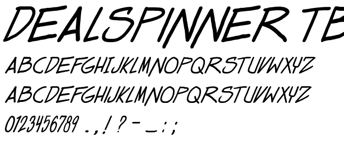 Dealspinner TBS Italic font