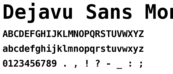 DejaVu Sans Mono Bold police