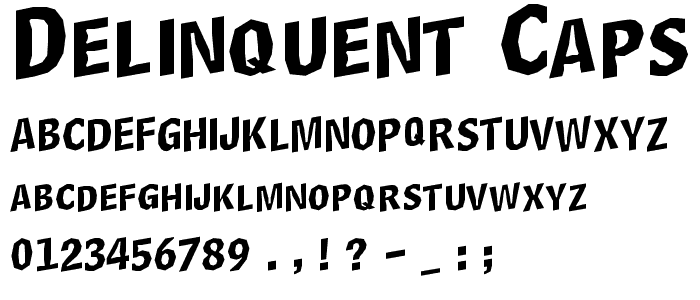 Delinquent Caps Skewd font