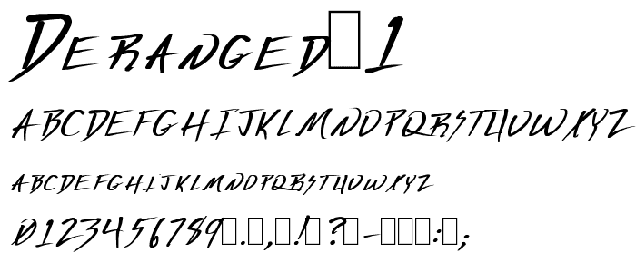 Deranged 1 font