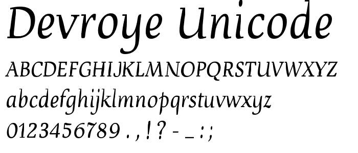 Devroye Unicode police