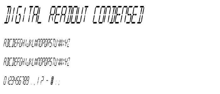 Digital Readout Condensed font