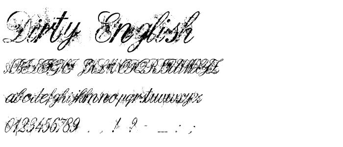 Dirty English font