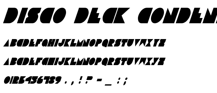 Disco Deck Condensed Italic police