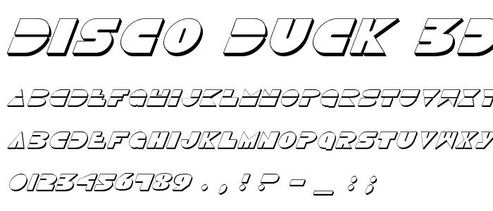 Disco Duck 3D Italic police