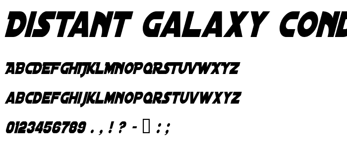 Distant Galaxy Condensed Italic police