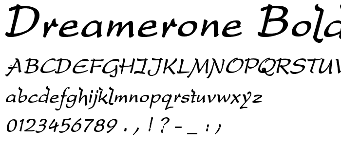 DreamerOne Bold Italic font