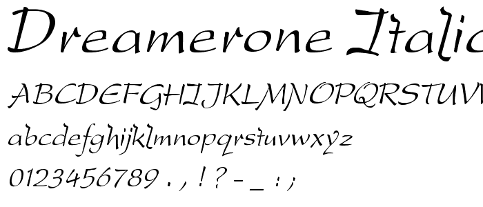 DreamerOne Italic font