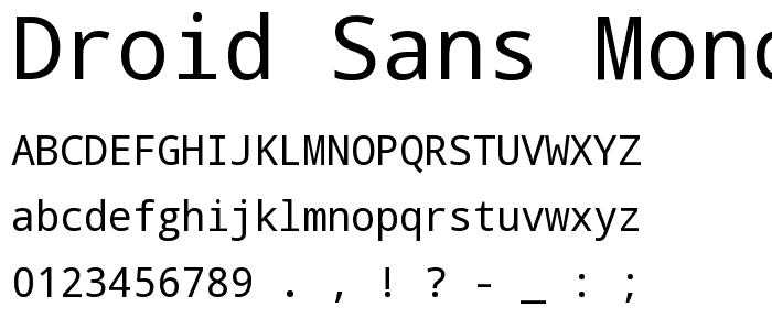 Droid Sans Mono Font : Basic Sans Serif : pickafont.com