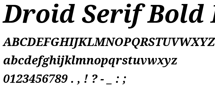 Droid Serif Bold Italic font