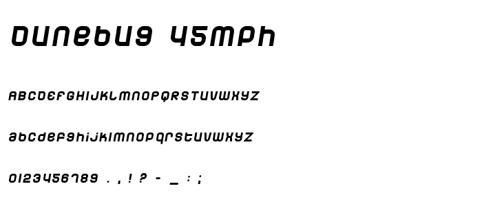 Dunebug 45MPH font