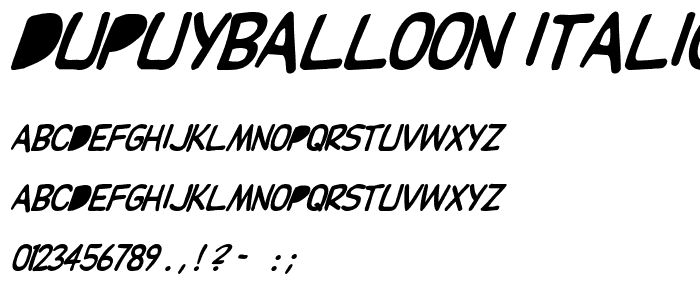 DupuyBALloon Italic police