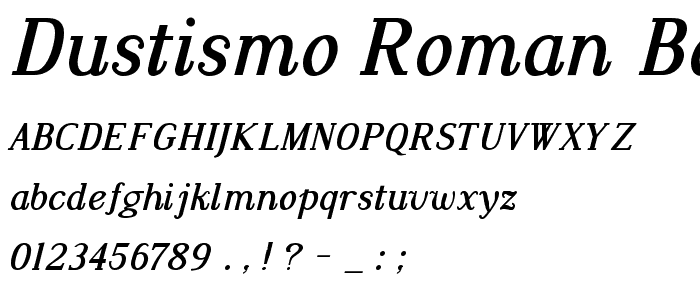 Dustismo Roman Bold Italic police