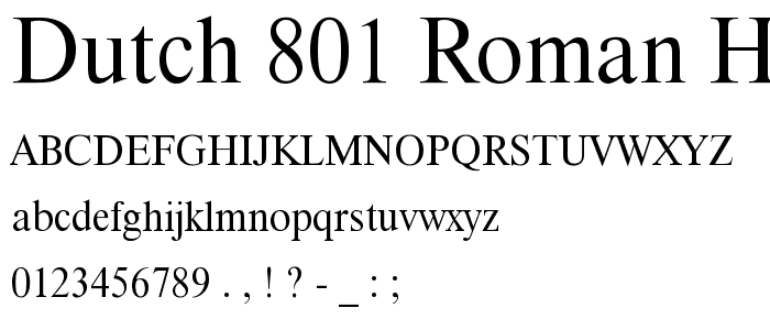 Dutch 801 Roman Headline BT font