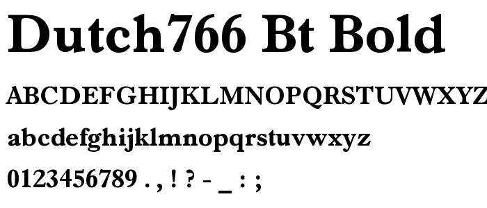 Dutch766 BT Bold font