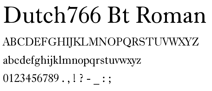 Dutch766 BT Roman font