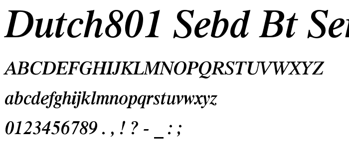 Dutch801 SeBd BT Semi-Bold Italic font