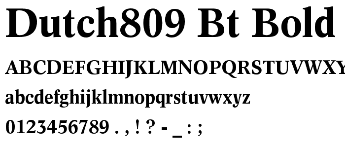 Dutch809 BT Bold font