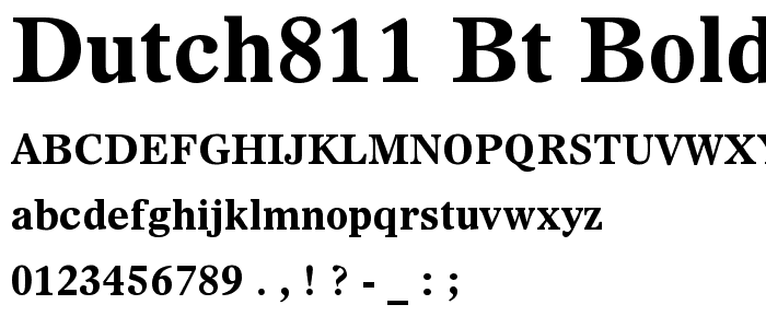 Dutch811 BT Bold font