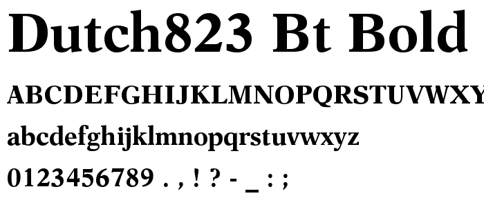 Dutch823 BT Bold font