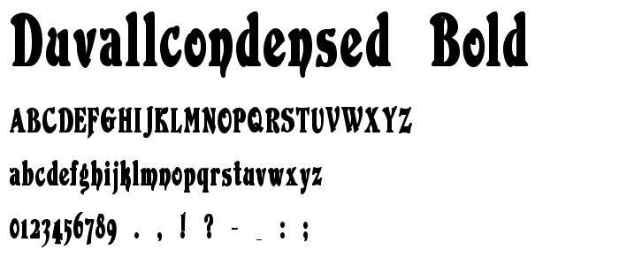 DuvallCondensed Bold police