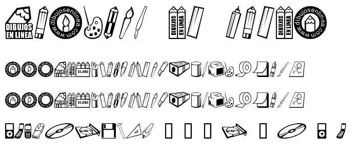 dibujos en linea font