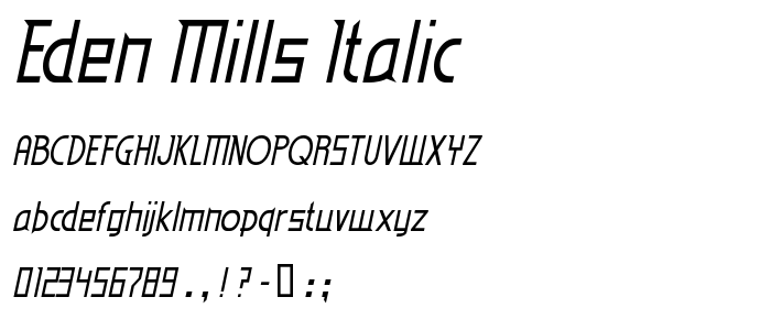 Eden Mills Italic police