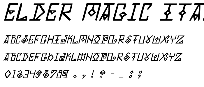 Elder Magic Italic police