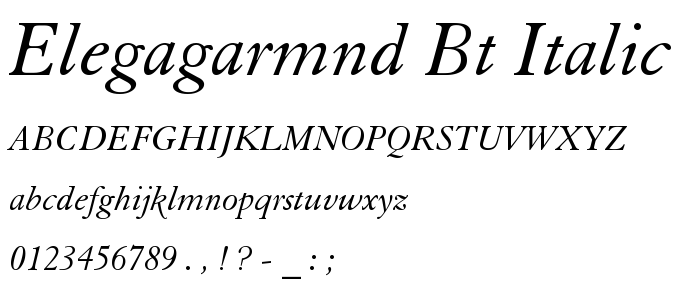 ElegaGarmnd BT Italic font