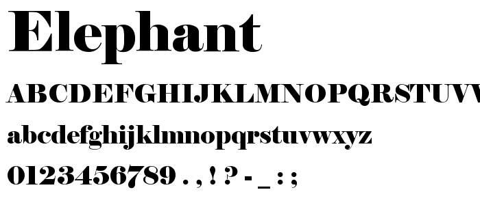 Elephant font