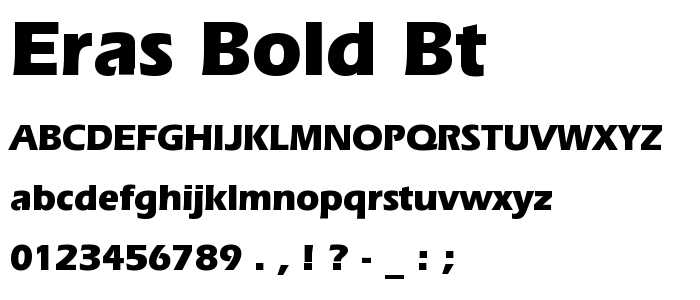 Eras Bold BT font