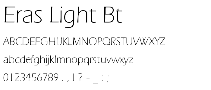 Eras Light BT font