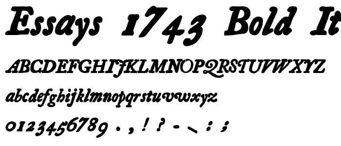 Essays 1743 Bold Italic police