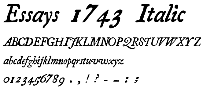 Essays 1743 Italic police