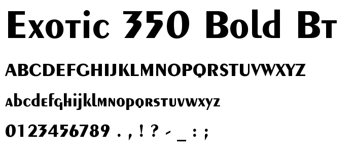 Exotic 350 Bold BT font