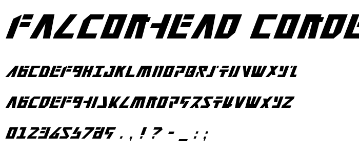 Falconhead Condensed Italic police